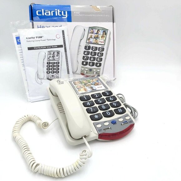 Plantronics Clarity P300 Big Buttons Amplified Volume Corded Phone with Box - Picture 2 of 10